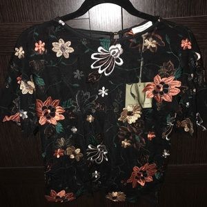 Lace black top New with tags